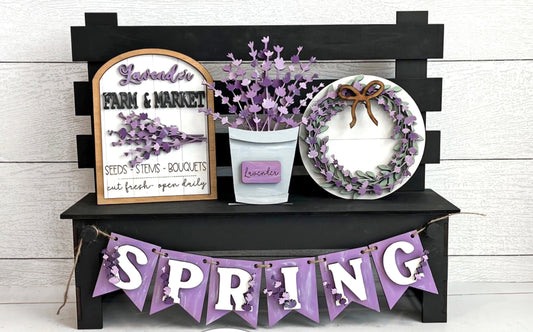 Spring Lavender Bench Inserts