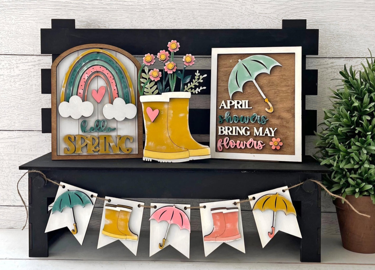 Spring Rainboot Bench Inserts