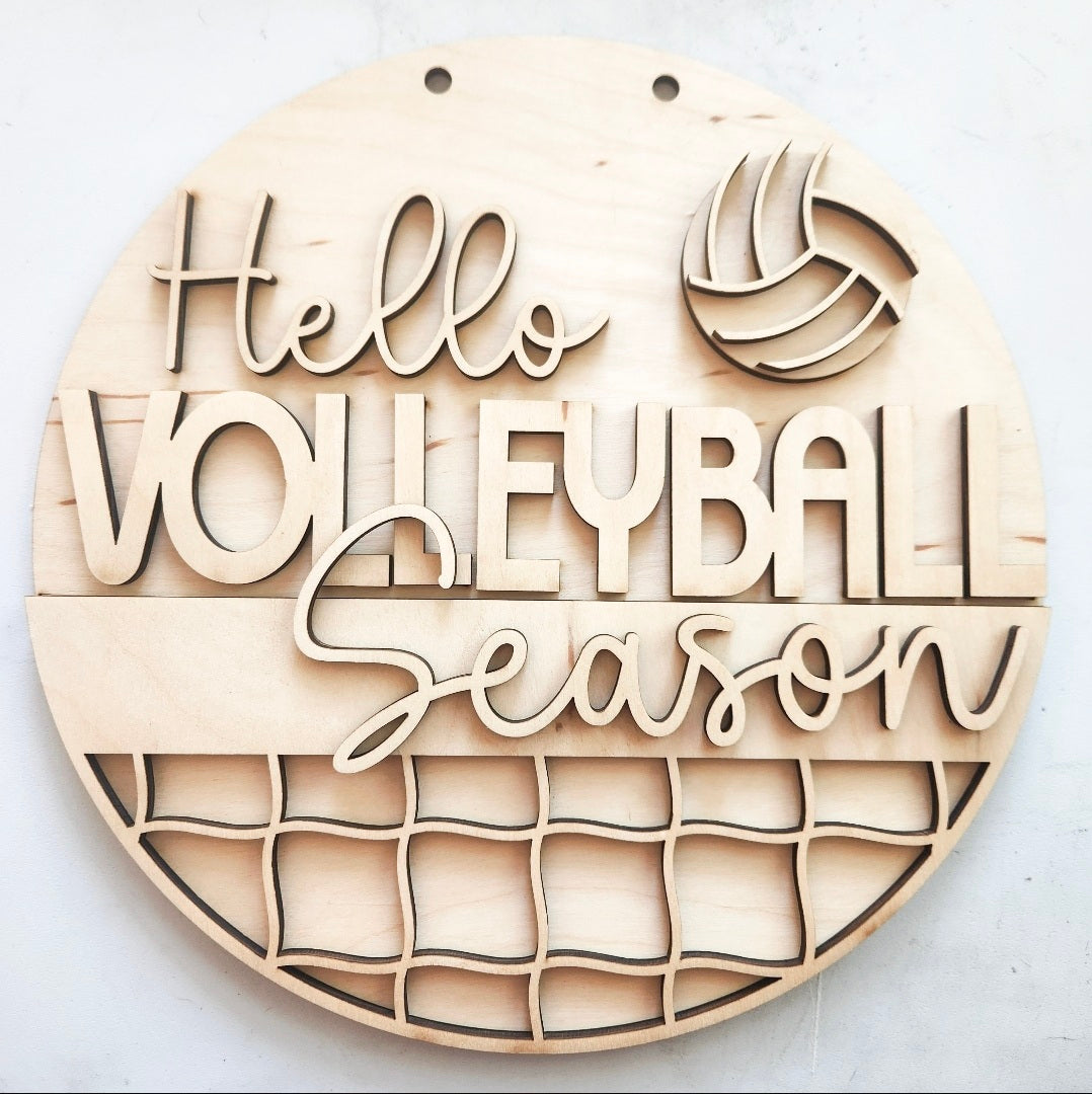 Hello Volleyball Season Door Hanger