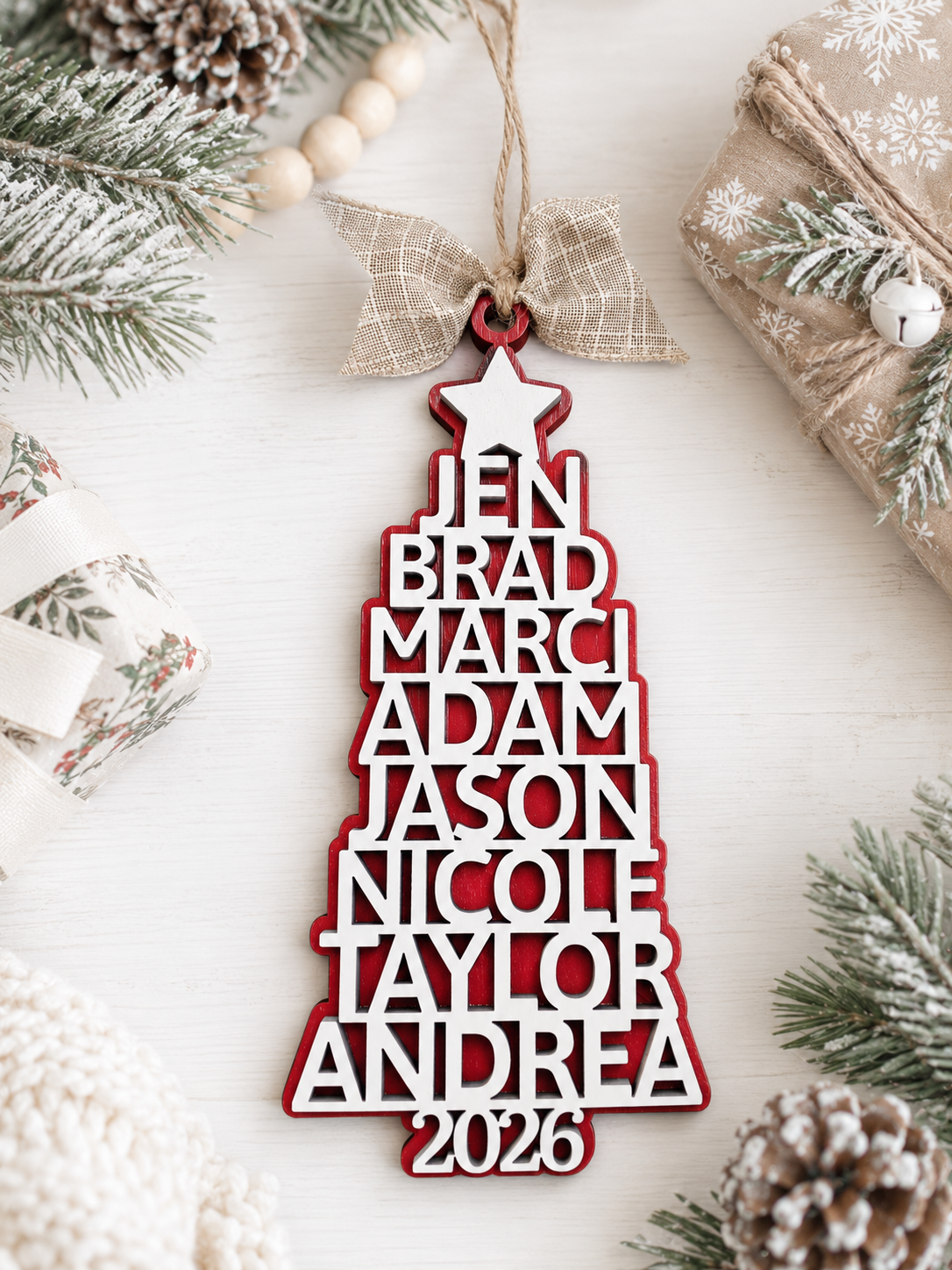 Personalized Family Name Tree Ornament