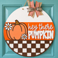 Fall Checkered Pumpkin Door Hanger
