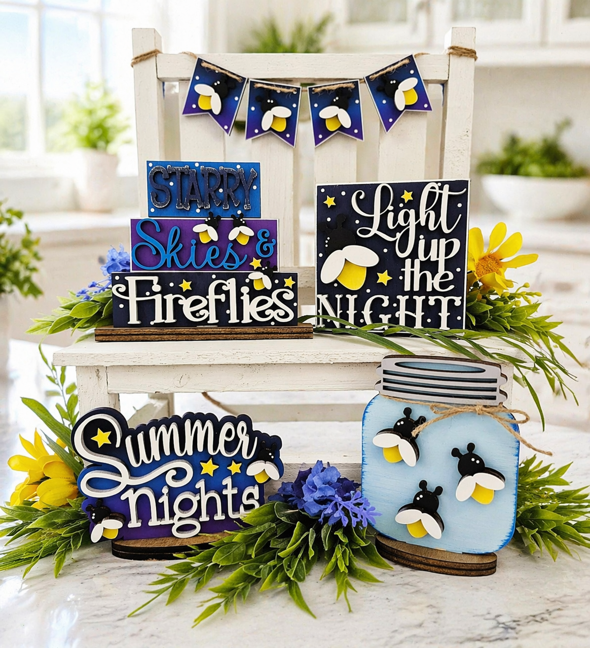 Summer Fireflies Tiered Tray Set
