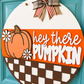 Fall Checkered Pumpkin Door Hanger