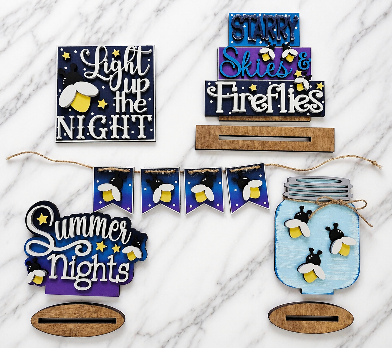 Summer Fireflies Tiered Tray Set