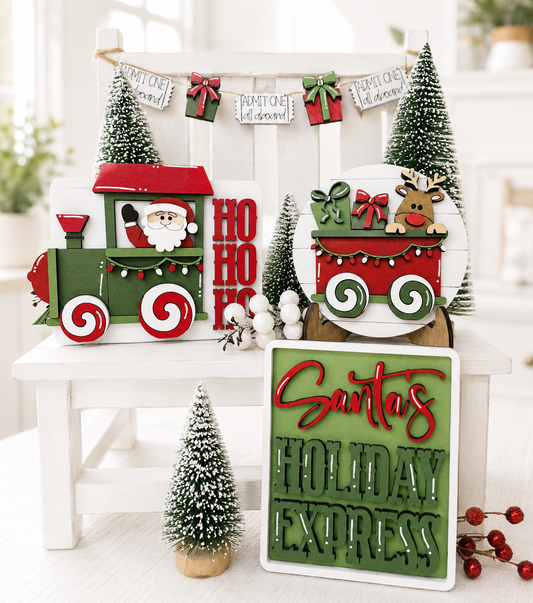Christmas Train Tiered Tray Set