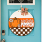 Fall Checkered Pumpkin Door Hanger