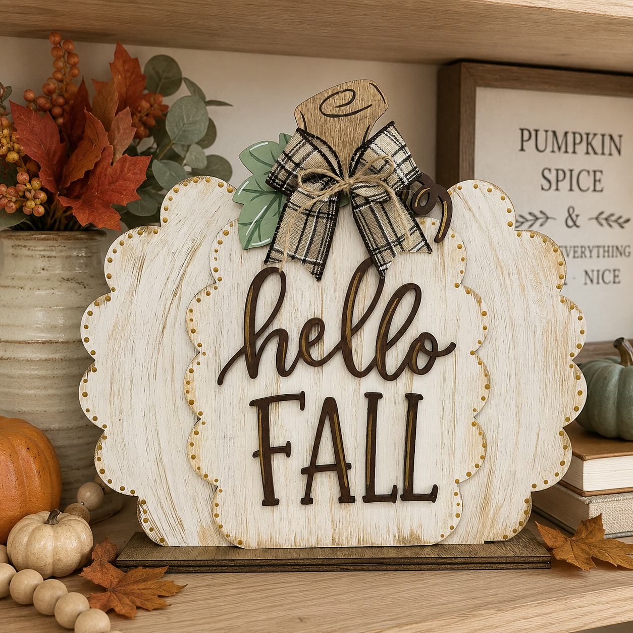 Freestanding Scalloped Pumpkin