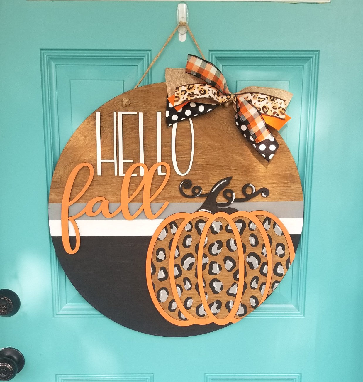 Fall Leopard Door Hanger