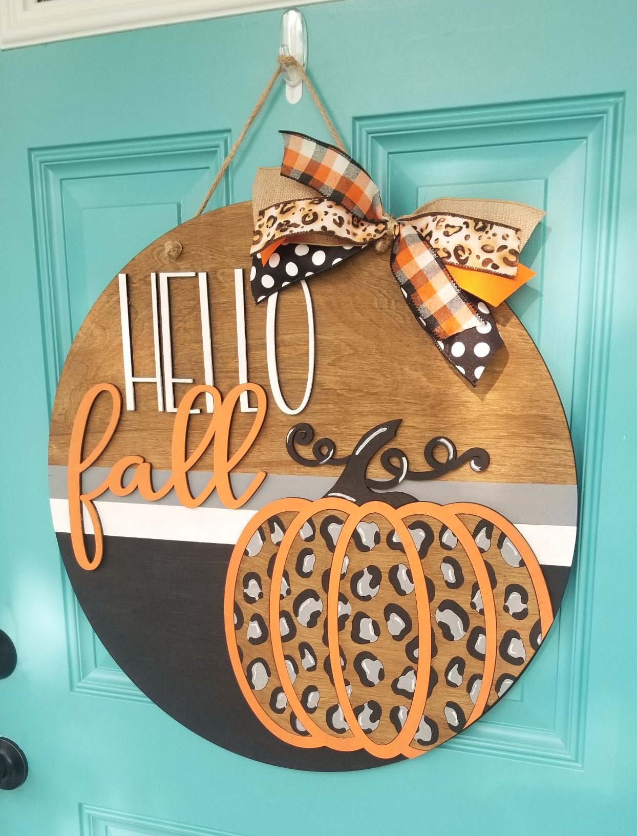 Fall Leopard Door Hanger