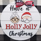 Holly Jolly Santa & Mrs. Claus Christmas Door Hanger
