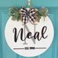 Last Name 3D Door Hanger