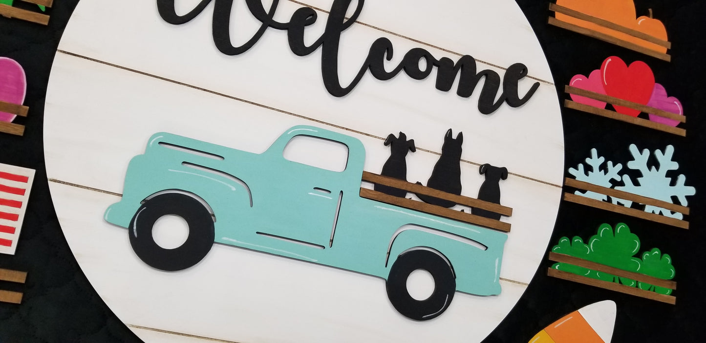 Interchangeable Vintage Truck Door Hanger