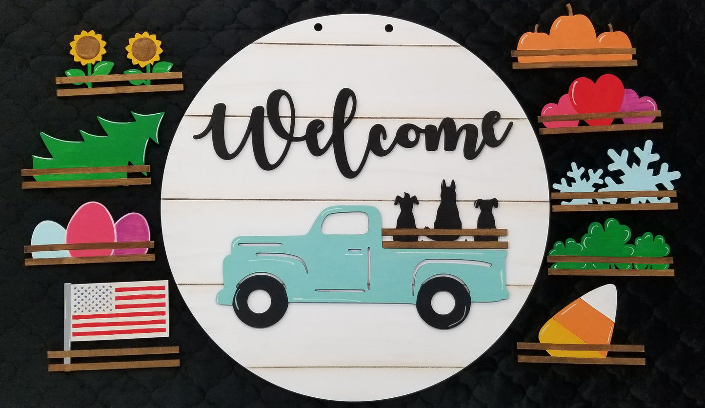 Interchangeable Vintage Truck Door Hanger