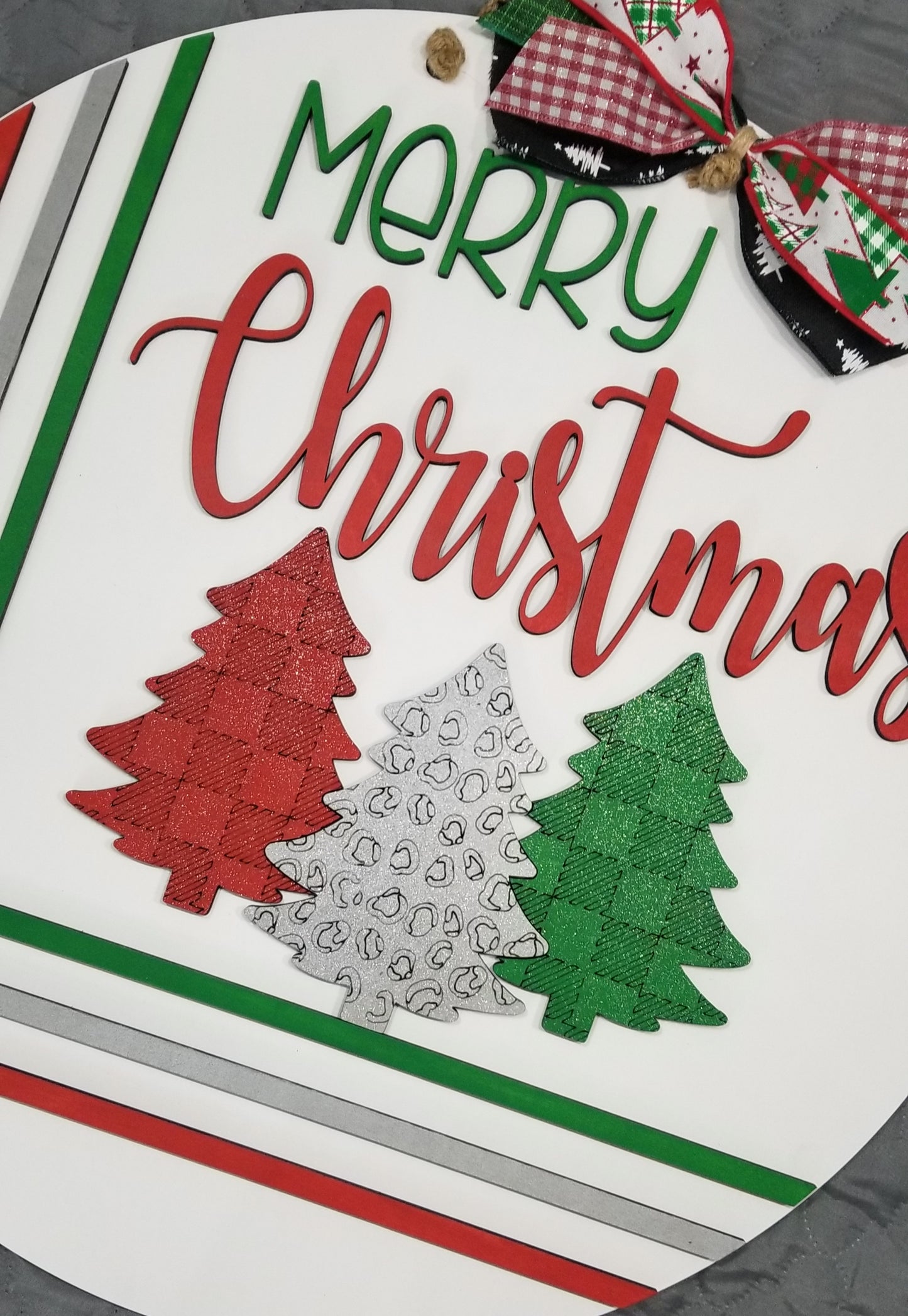 Merry Christmas Cross Stitch Door Hanger