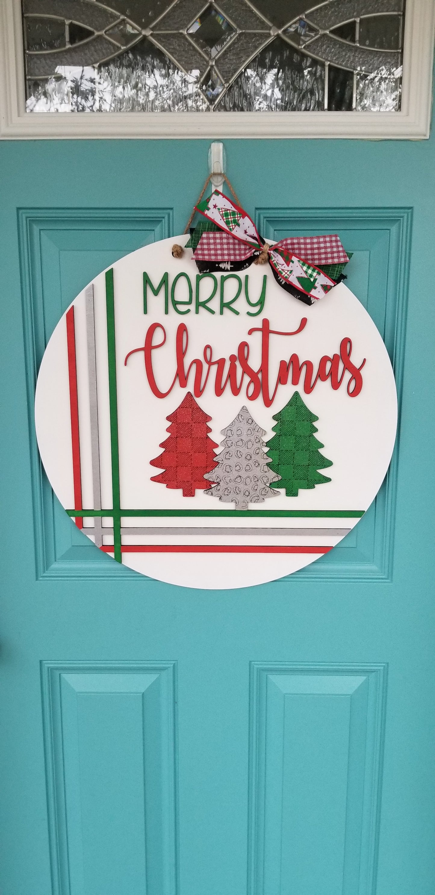 Merry Christmas Cross Stitch Door Hanger