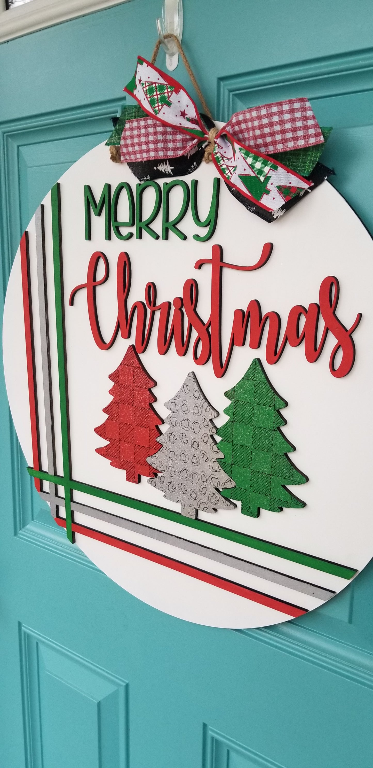 Merry Christmas Cross Stitch Door Hanger