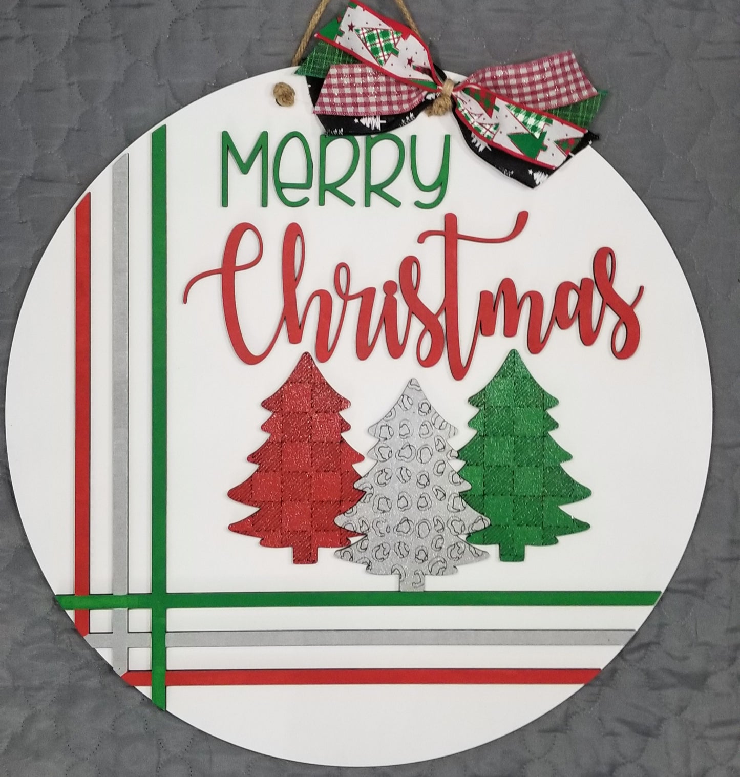 Merry Christmas Cross Stitch Door Hanger