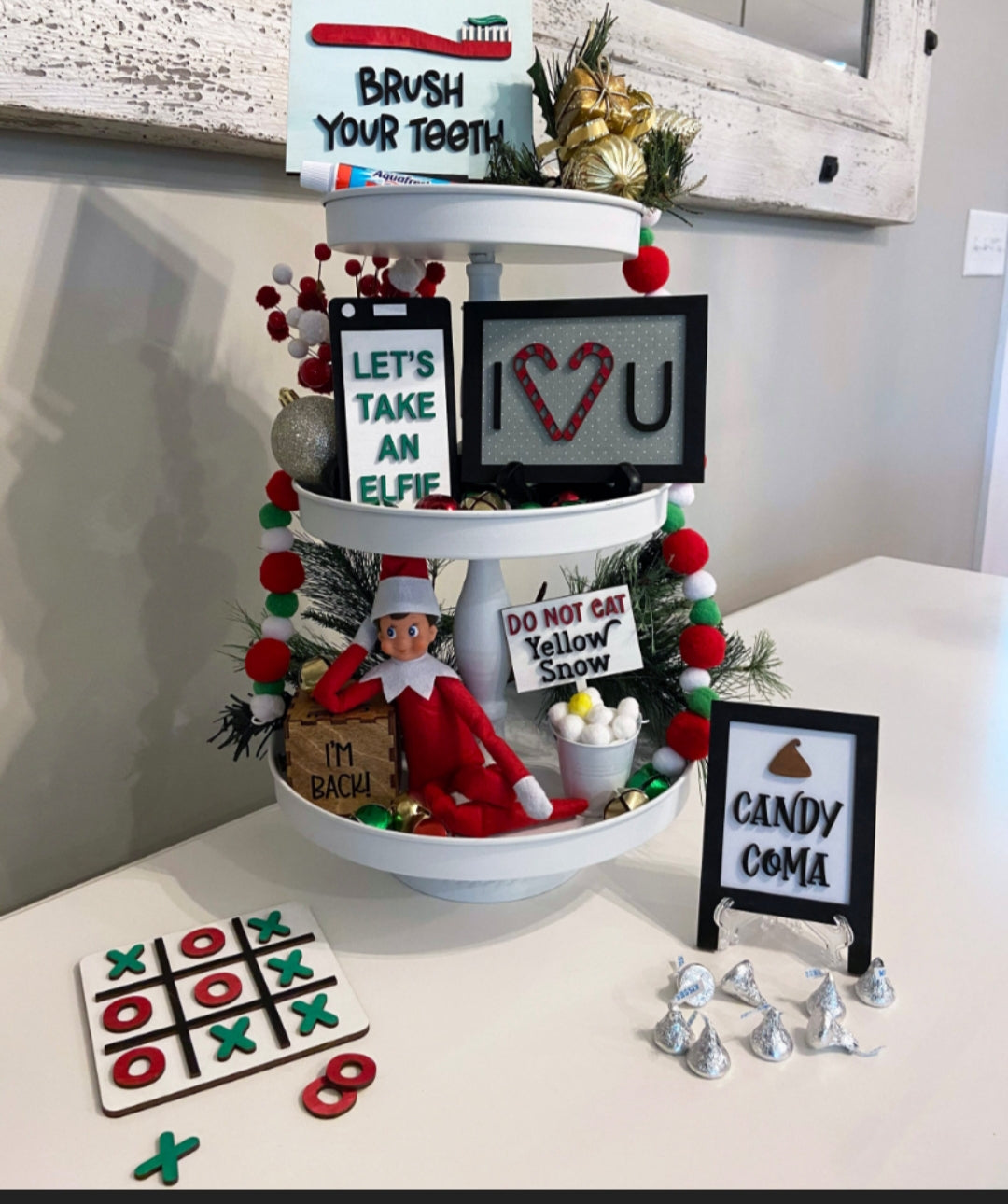 Elf on the Shelf Tiered Tray Set/ Props