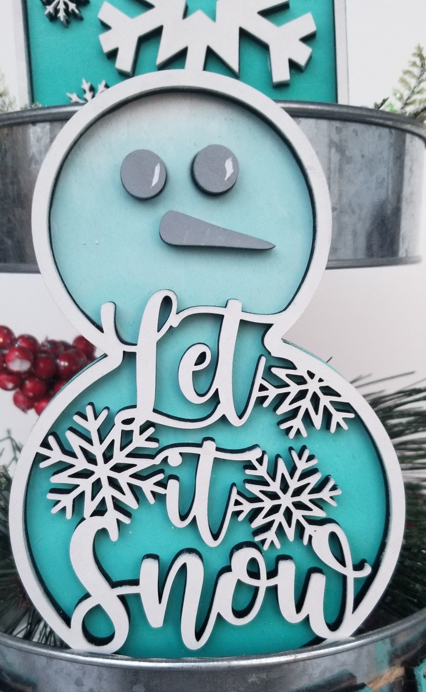 Snowman/ Winter Tiered Tray Set