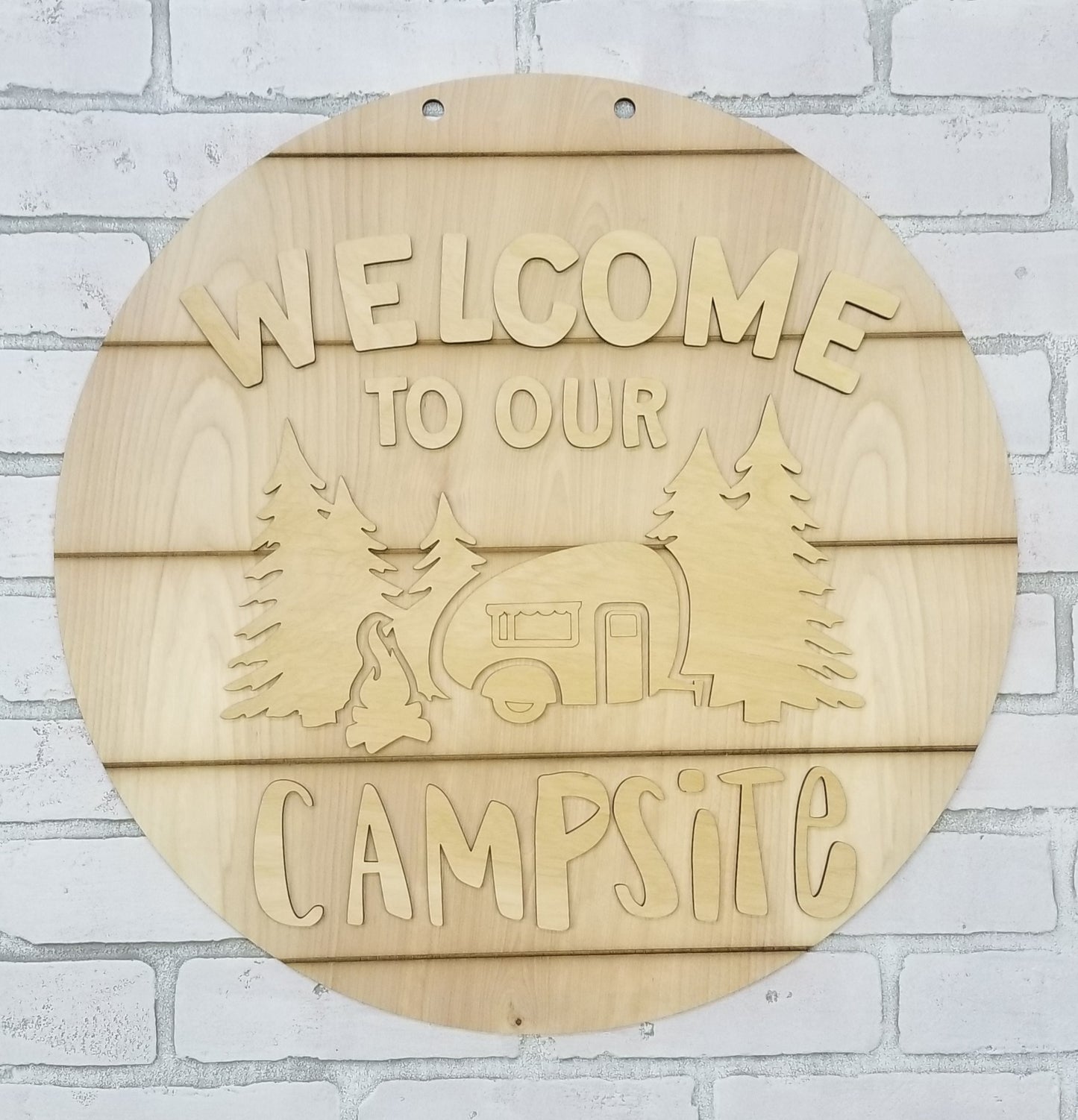 Welcome to Our Campsite Door Hanger