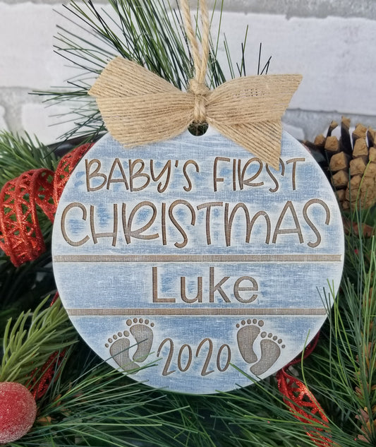 Distressed Babys 1st Christmas Ornament