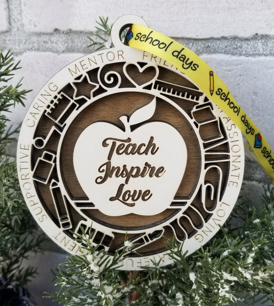 Teacher Inspire Love Ornament