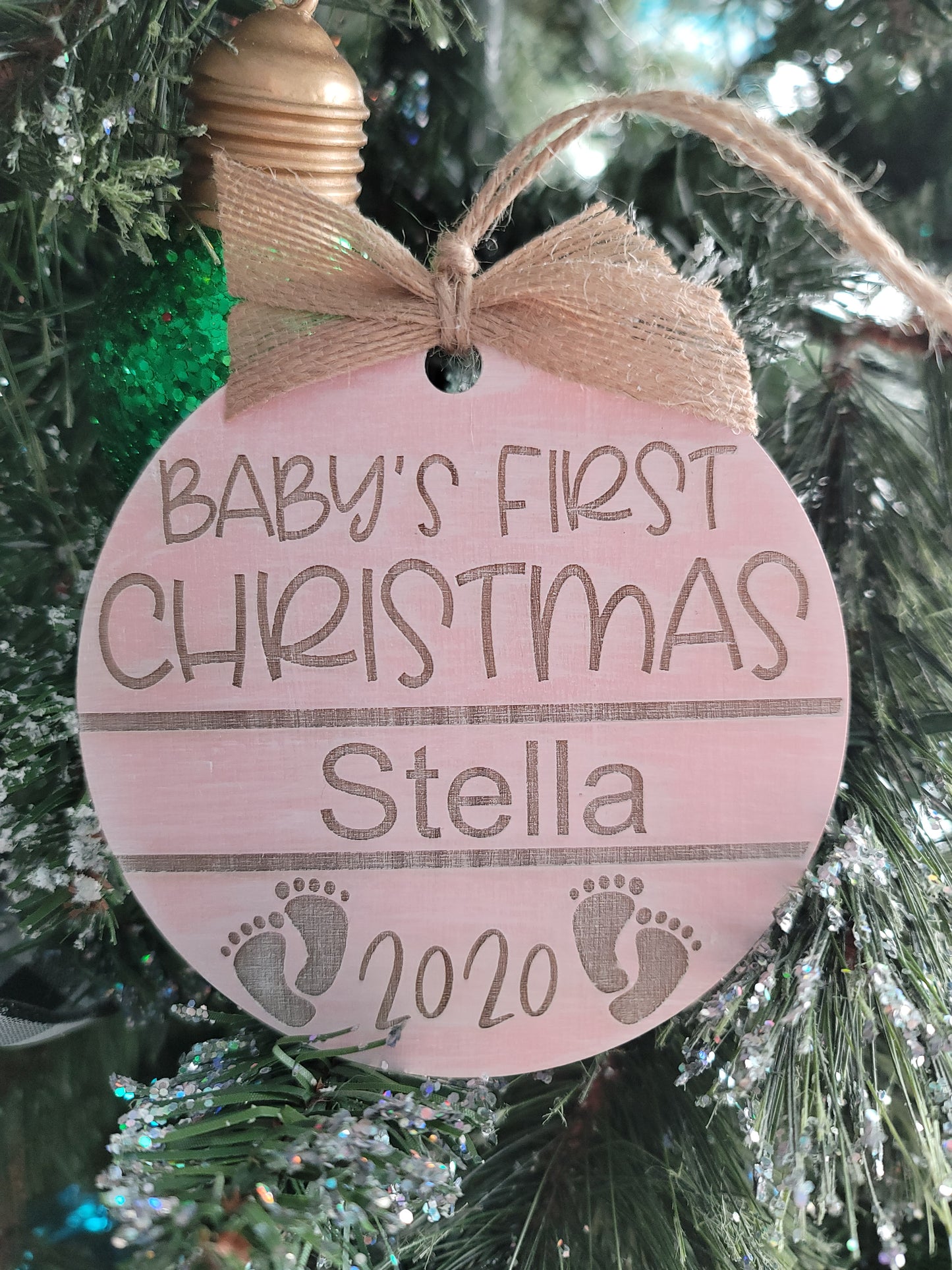 Distressed Babys 1st Christmas Ornament