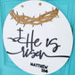 He is Risen Matthew 28-6 Door Hanger
