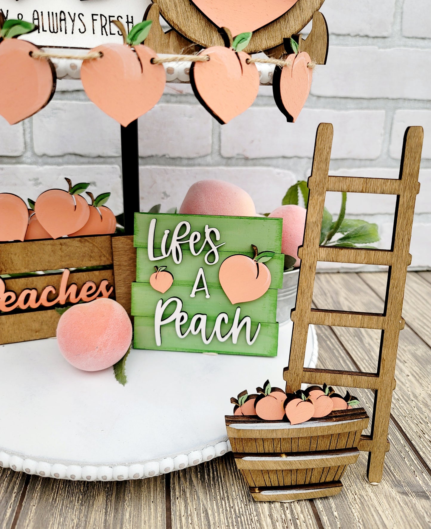 Peach Tiered Tray Set