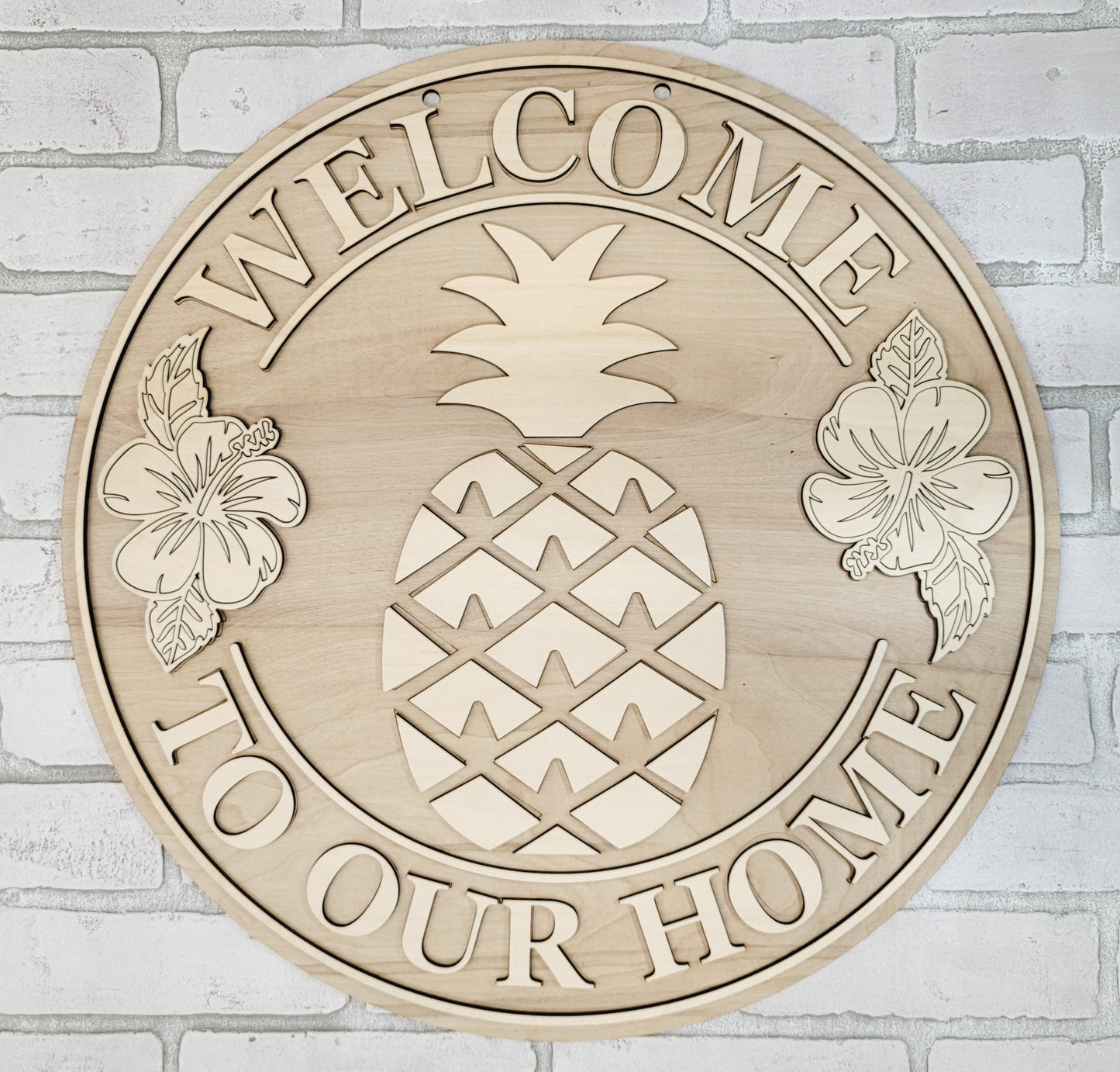 Welcome to our Home- Pineapple Door Hanger