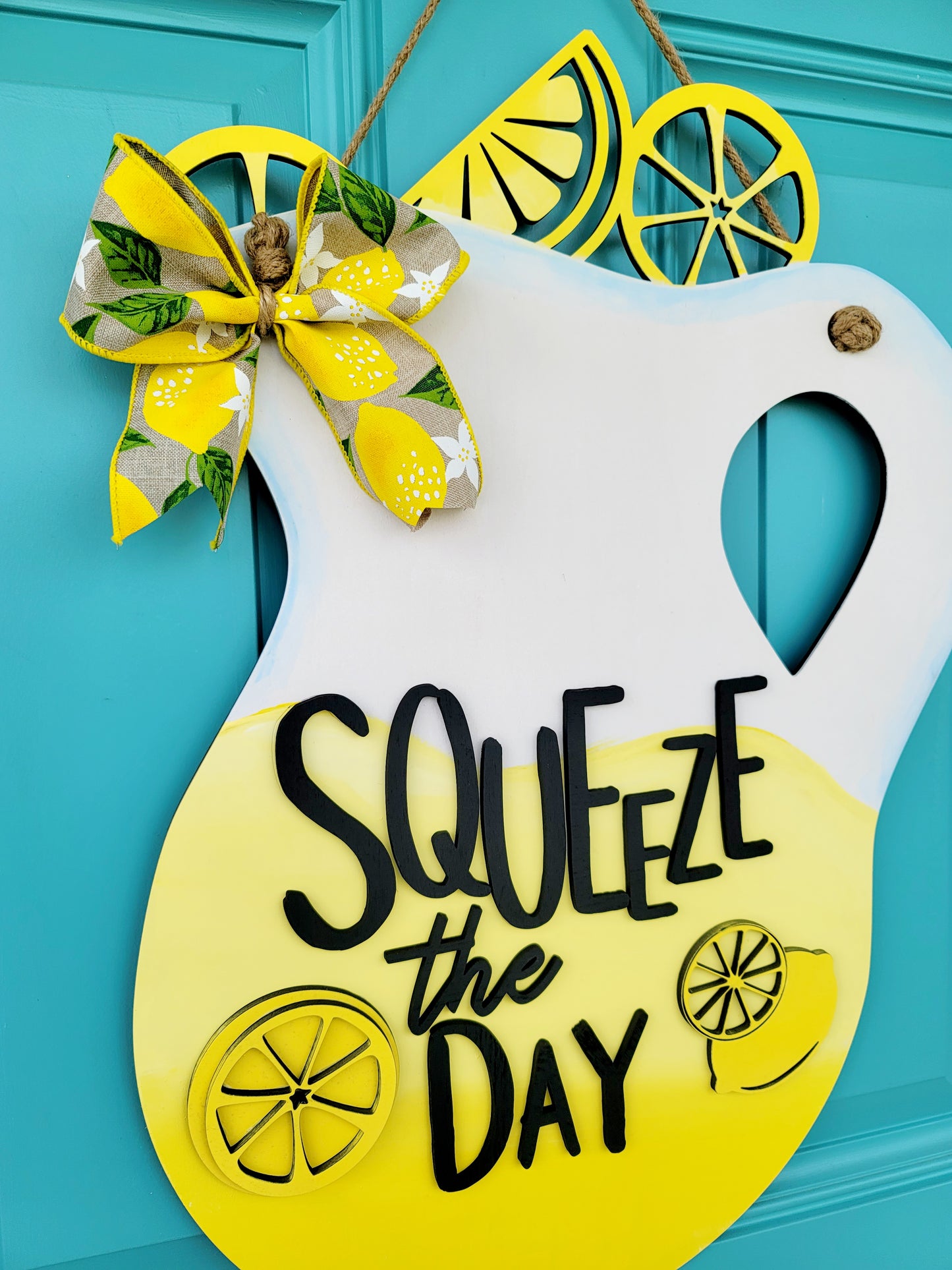 Squeeze the Day Lemon Door Hanger