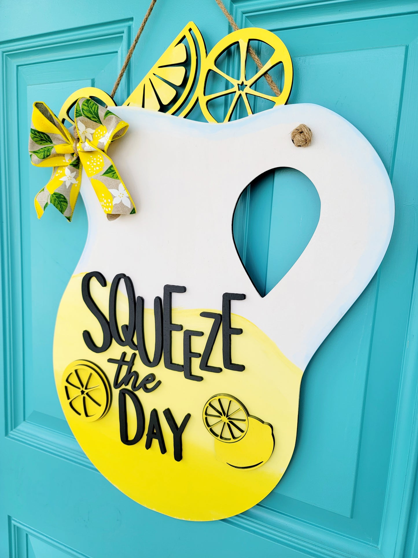 Squeeze the Day Lemon Door Hanger