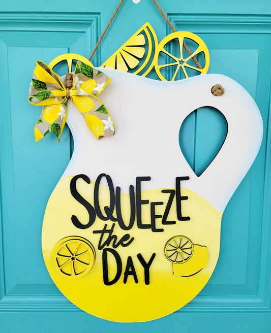 Squeeze the Day Lemon Door Hanger- wholesale