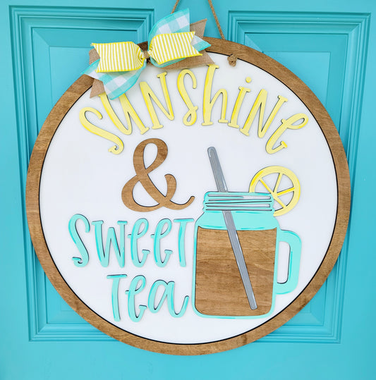 Sunshine & Sweet Tea Door Hanger