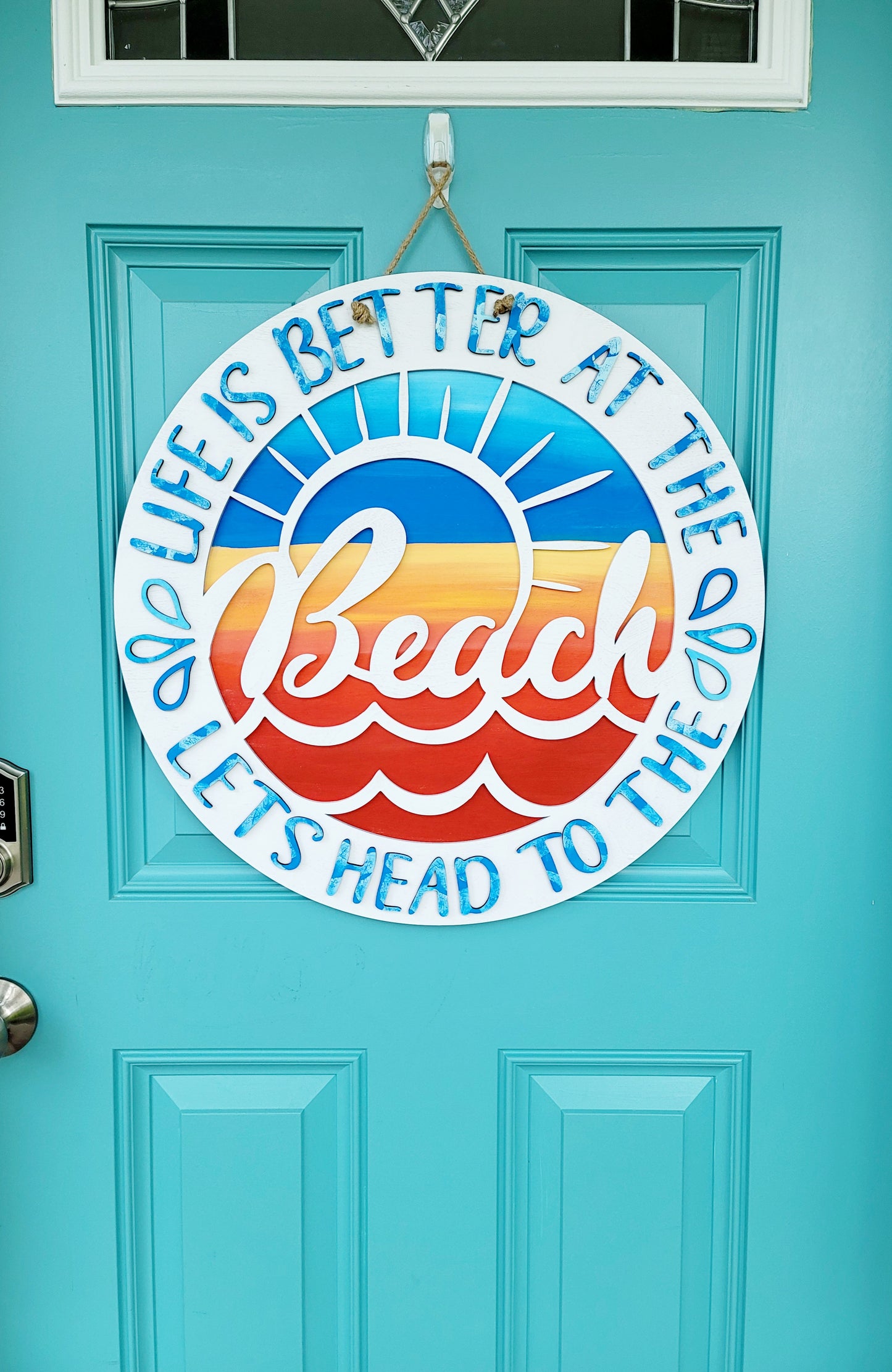 Life is better at the beach Door Hanger