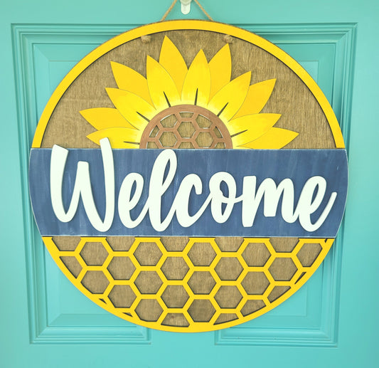 Sunflower Welcome Door Hanger- wholesale
