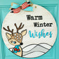Warm Winter Wishes Deer Door Hanger