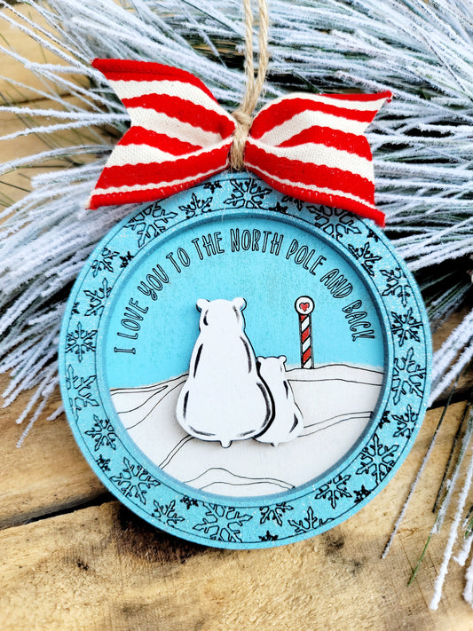 I love you to the North Pole & Back Ornament- wholesale