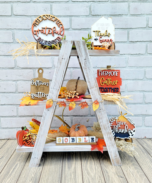 Thanksgiving/ Gobble Tiered Tray Set