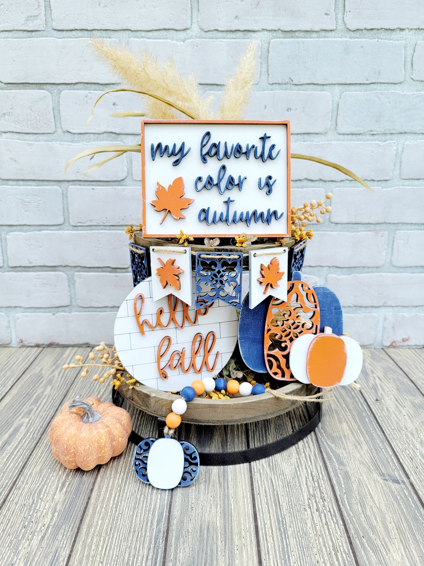 Autumn Tiered Tray Set