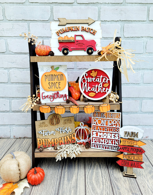 Fall Pumpkin Tiered Tray Set