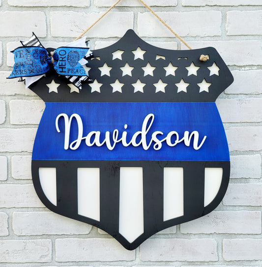 Police/ Thin Blue Line Door Hanger