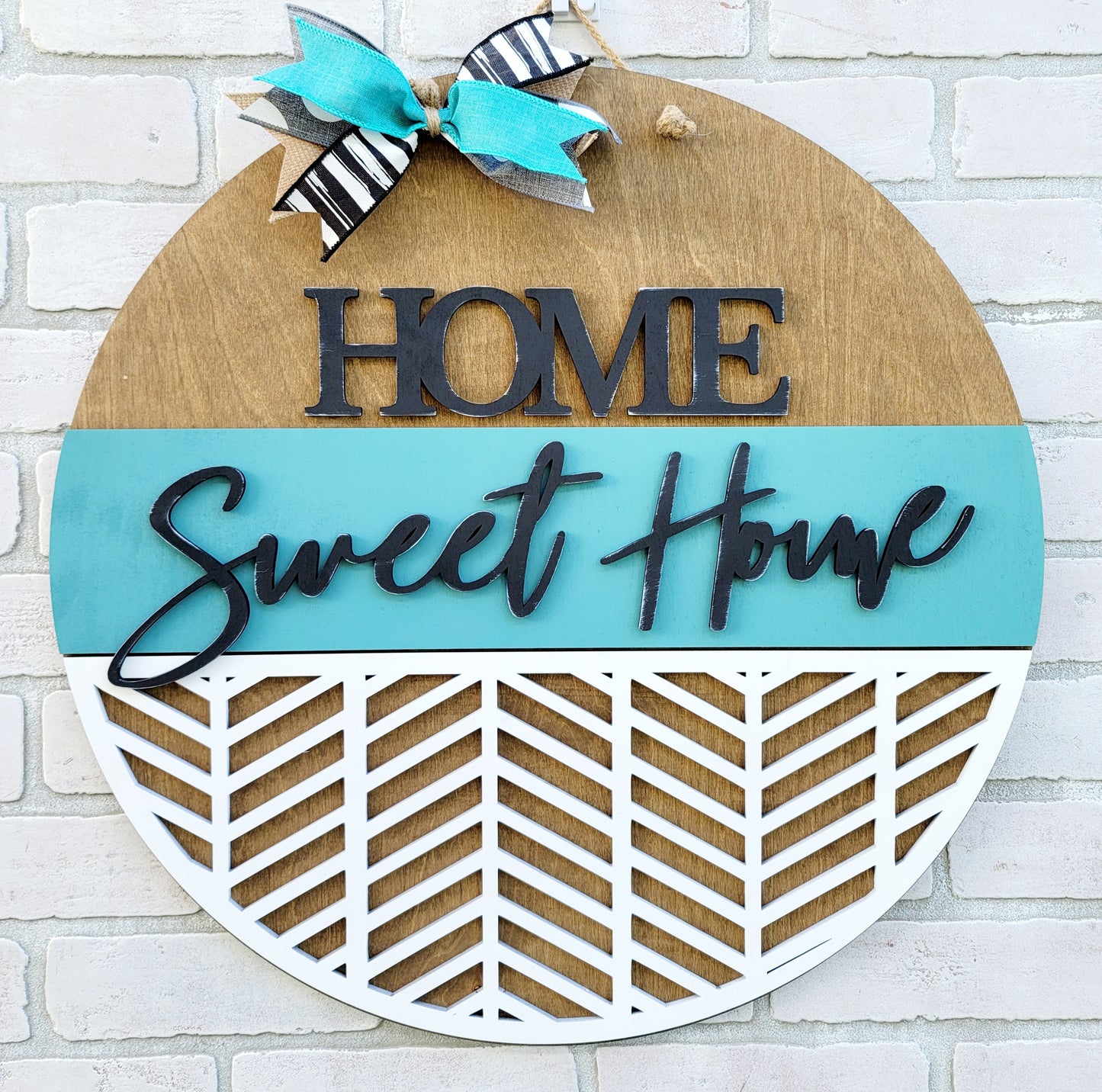 Home Sweet Home Chevron Door Hanger