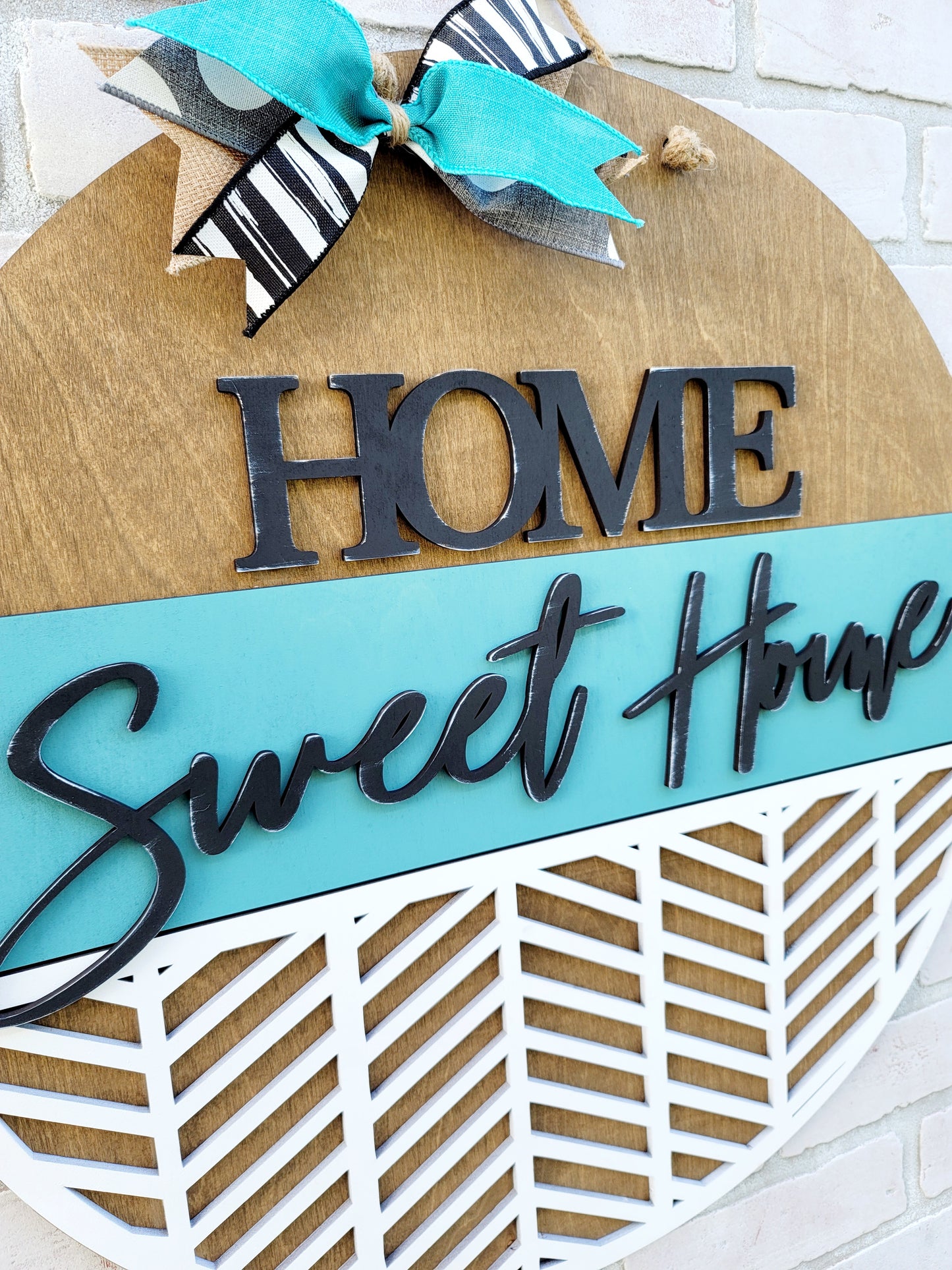 Home Sweet Home Chevron Door Hanger