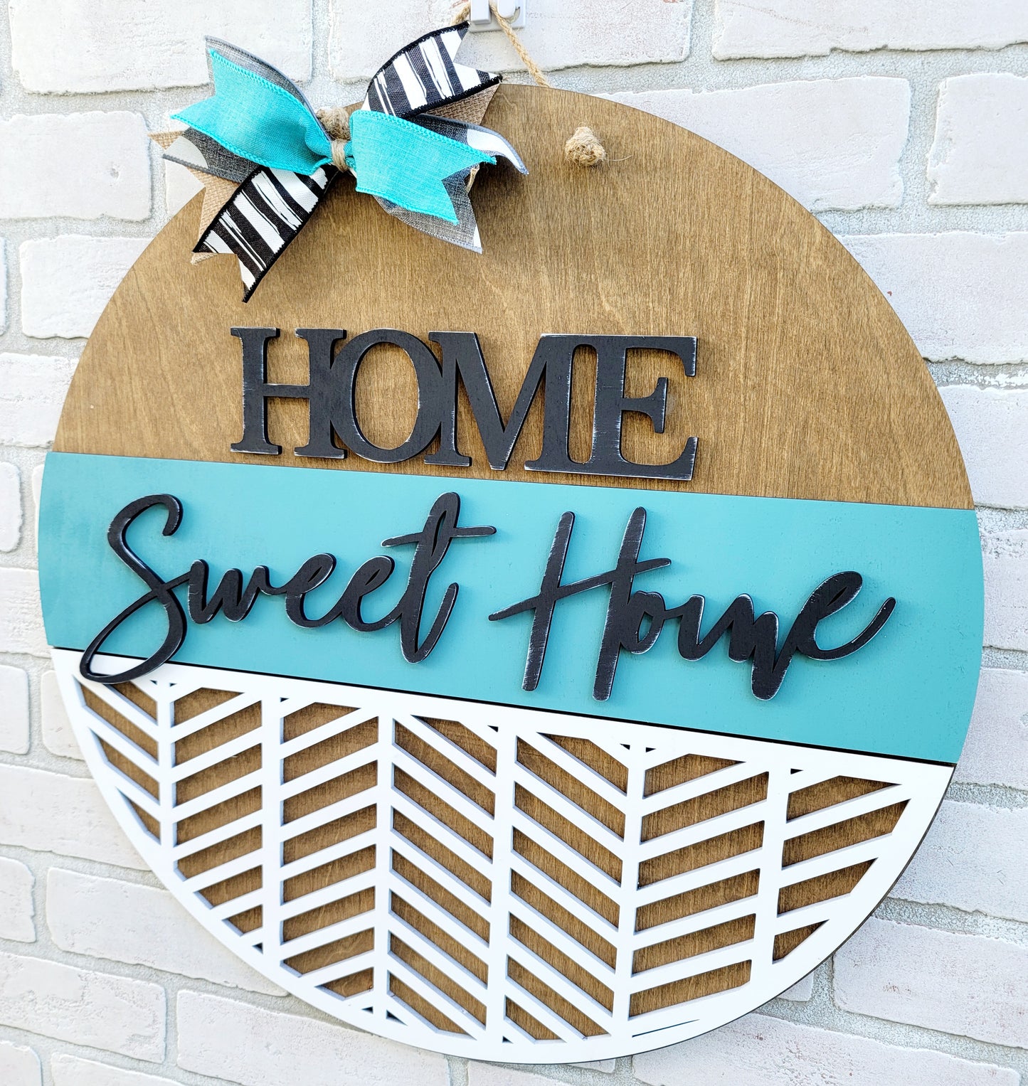 Home Sweet Home Chevron Door Hanger