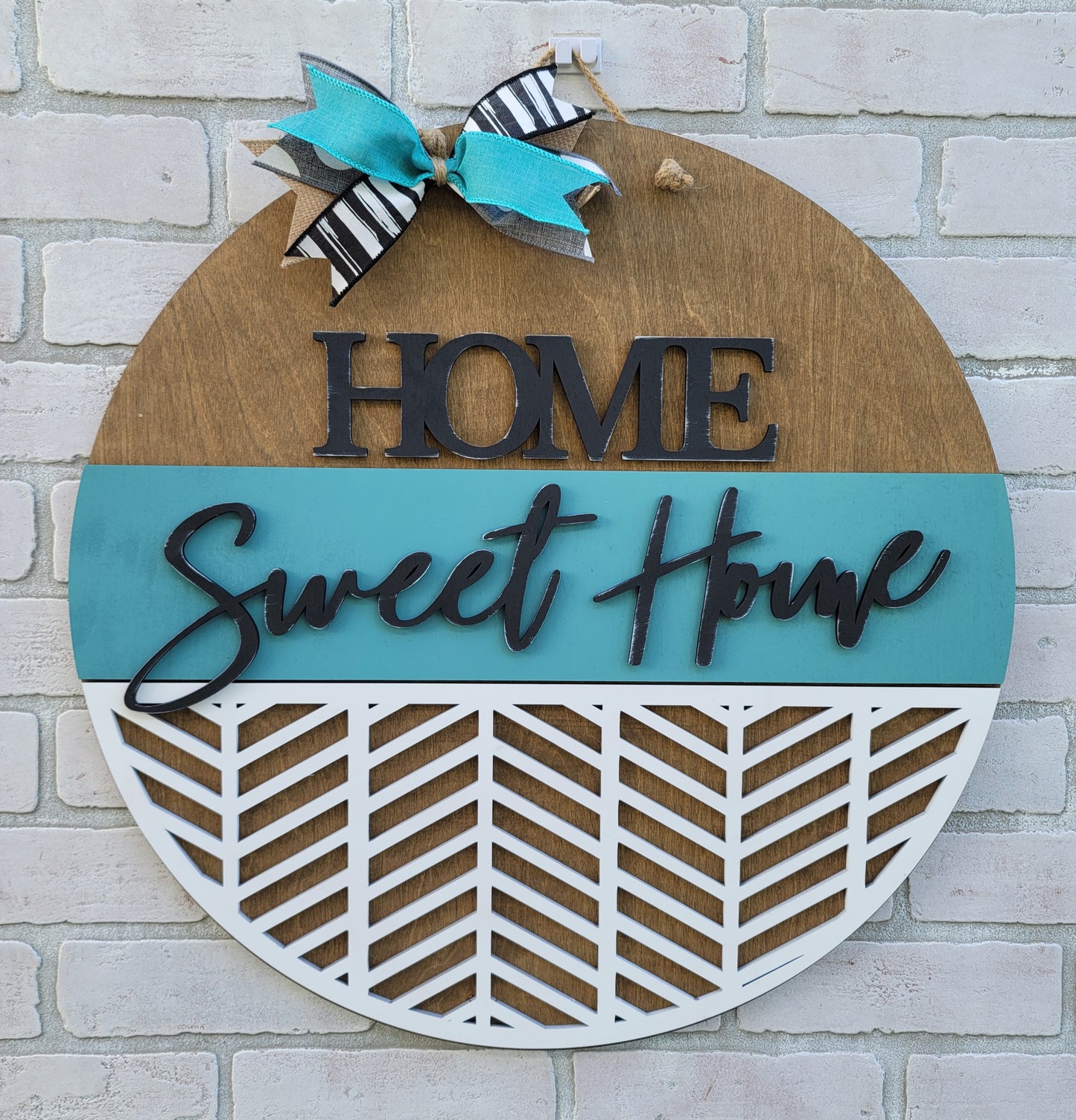 Home Sweet Home Chevron Door Hanger