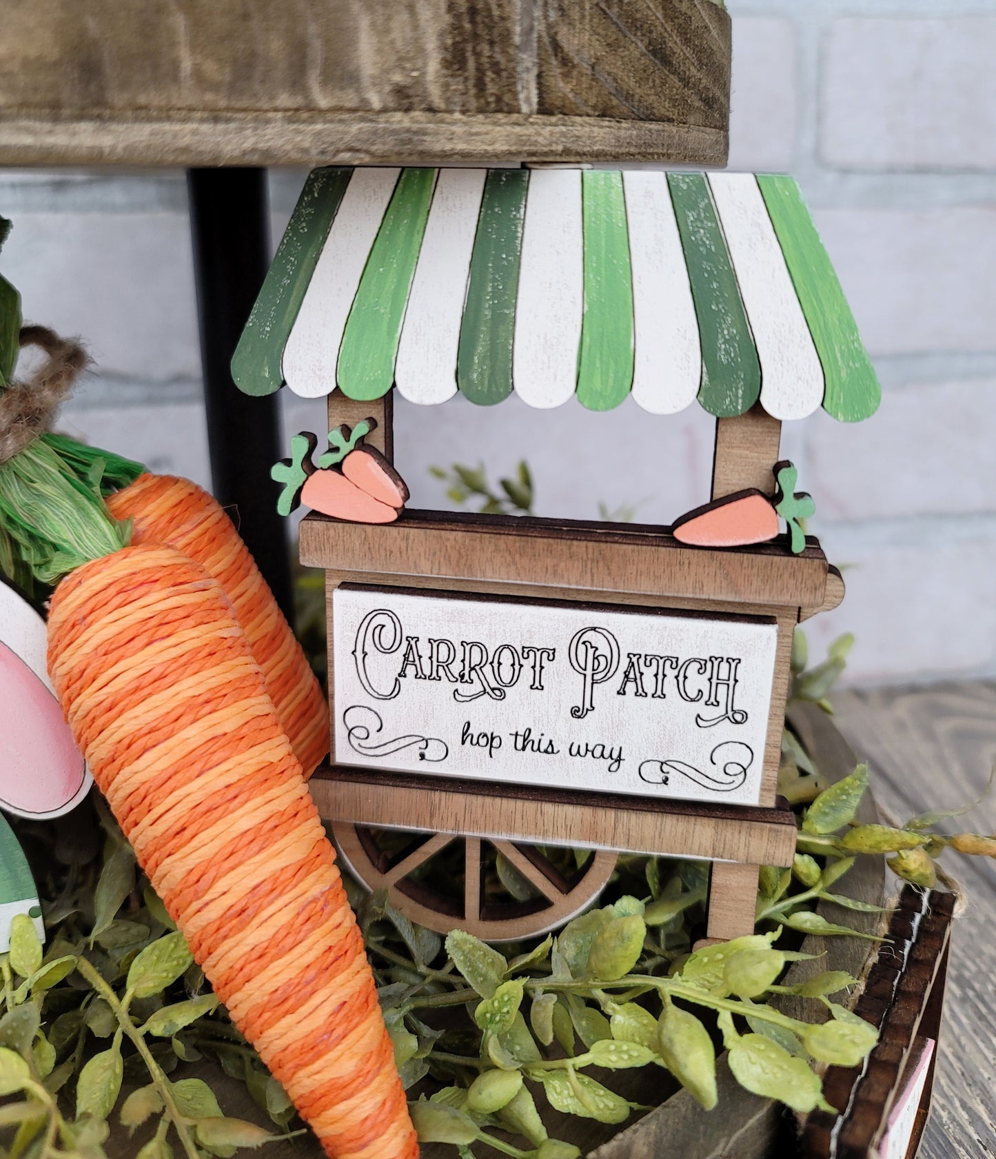 Easter Carrot Patch Tiered Tray Set