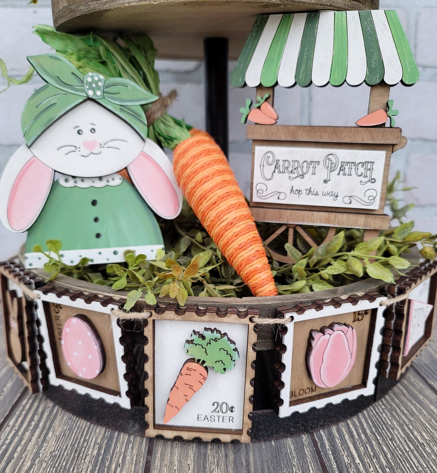 Easter Carrot Patch Tiered Tray Set