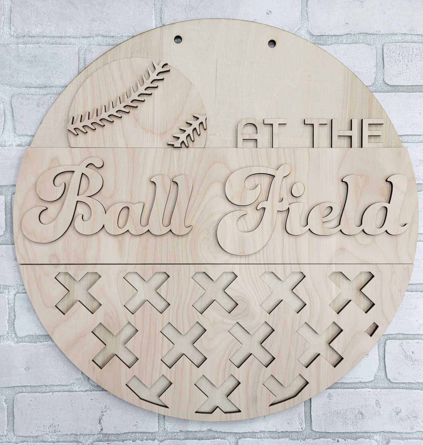 At the Ball Field Door Hanger