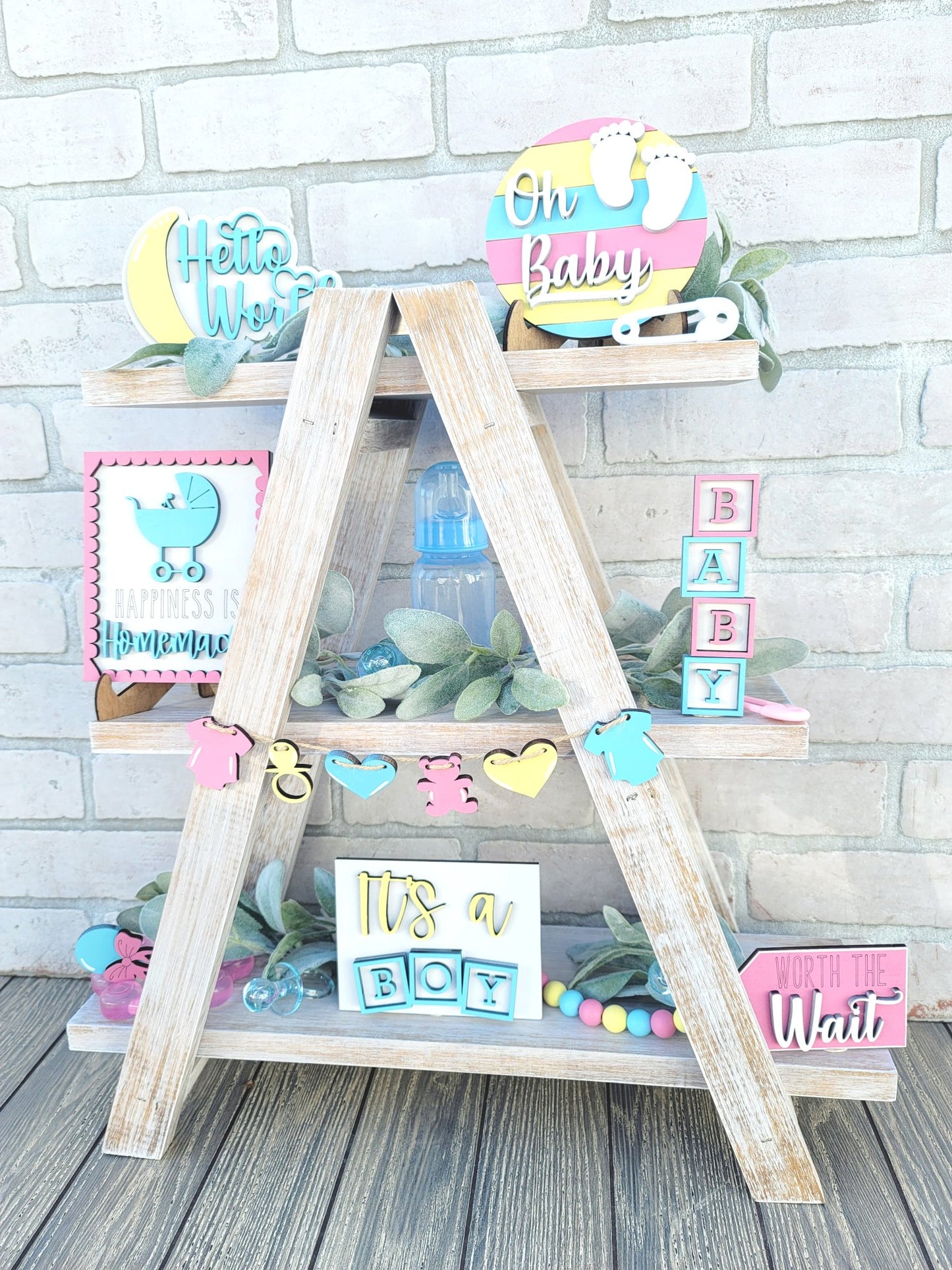 Baby Shower/Gender Reveal Tiered Tray Set